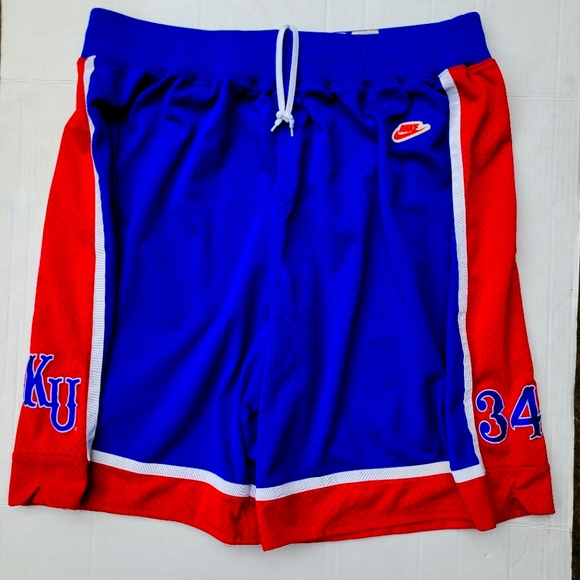 Vintage 90's Nike Authentic Kansas Jay hawks Basketball Shorts Sz Xl